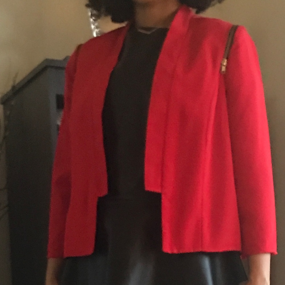 Black leather peplum top